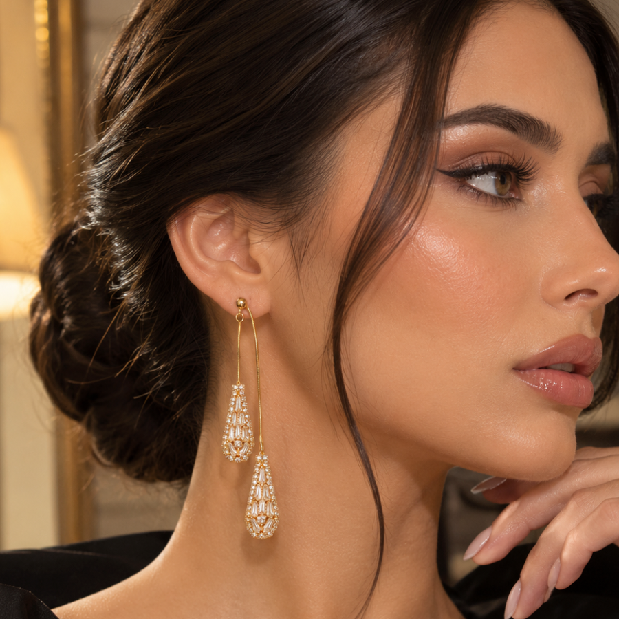 Boucles Citrine - Boucle d'oreilles En acier inoxydable