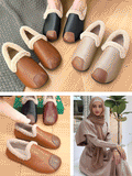 Chaussures rétro Francaise- حذاء قطني مخملي دافئ أنيق