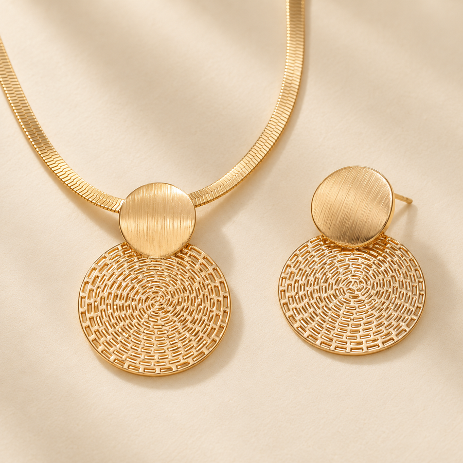 Ensemble Serpent  Collier + Boucles d'oreille 2026  -  عقد وأقراط بتصميم دائري أنيق