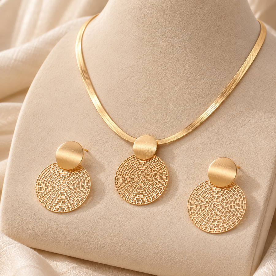Ensemble Serpent  Collier + Boucles d'oreille 2026  -  عقد وأقراط بتصميم دائري أنيق