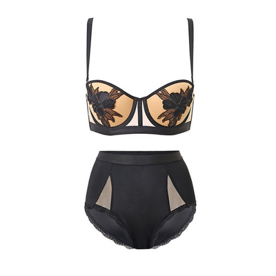 Soutien-gorge semi-rembourré sans armatures brodées- Amor