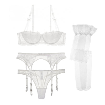 Ensembles VIP demi tasse en  broderie / 4pièces  - Carla