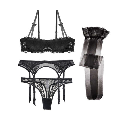 Ensembles VIP demi tasse en  broderie / 4pièces  - Carla